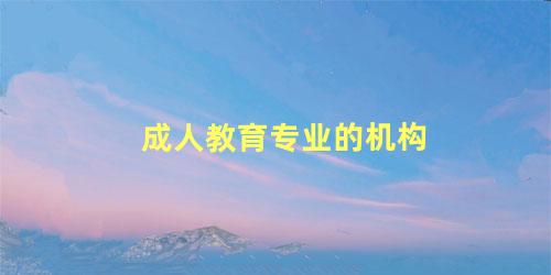 成人教育专业的机构