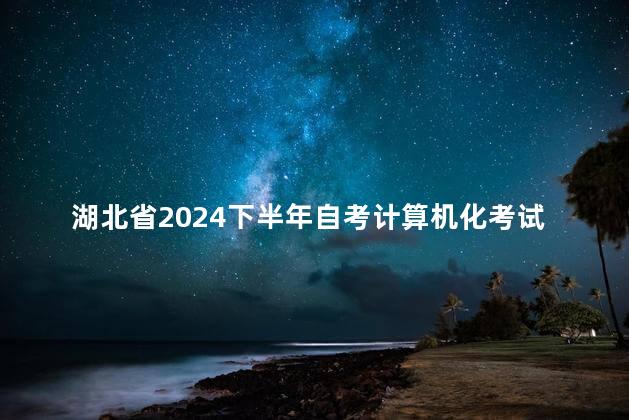 湖北省2024下半年自考计算机化考试须知