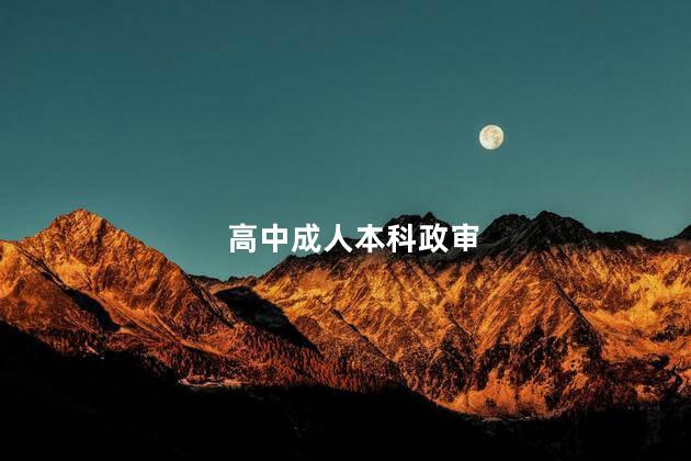 高中成人本科政审