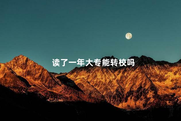 读了一年大专能转校吗